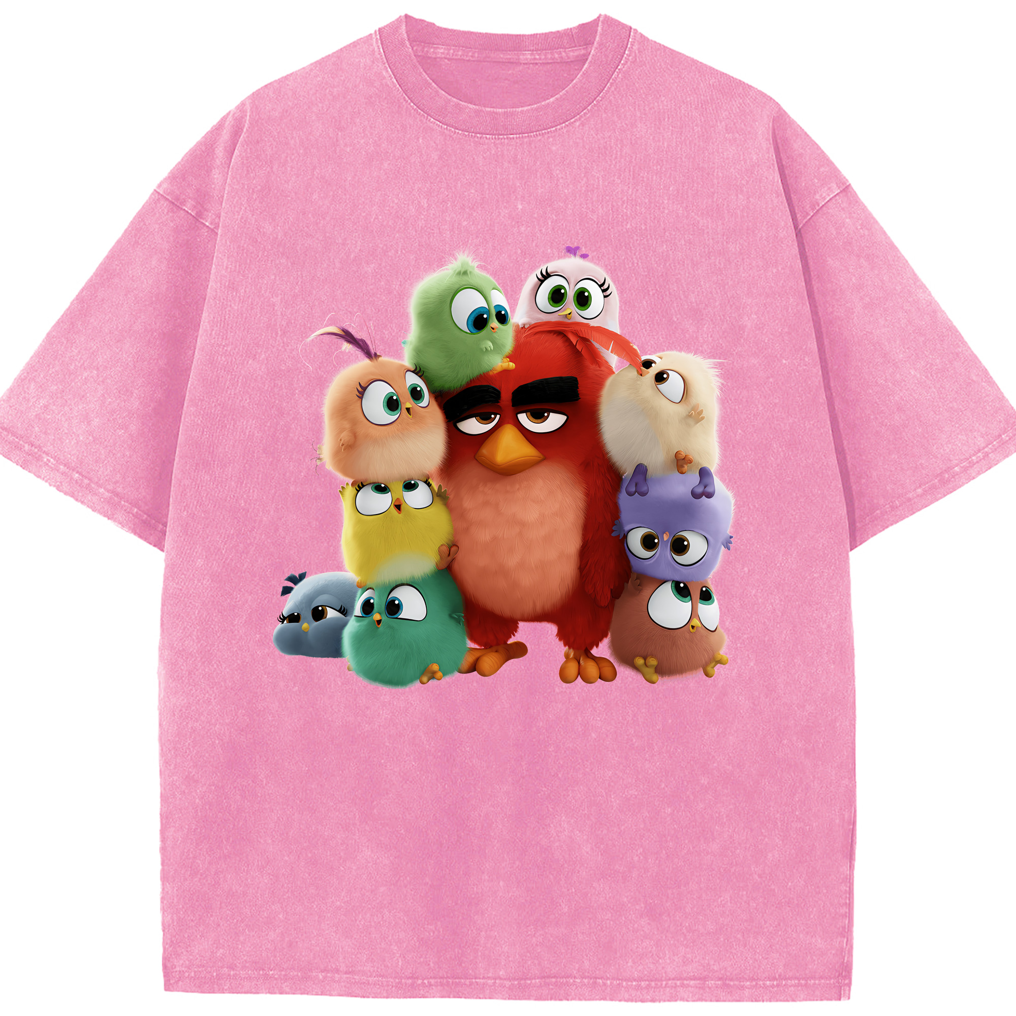 （画像用） Angry Birds アングリーバード 綿100% ヴィンテージ風 半袖Tシャツ（フロントプリント）